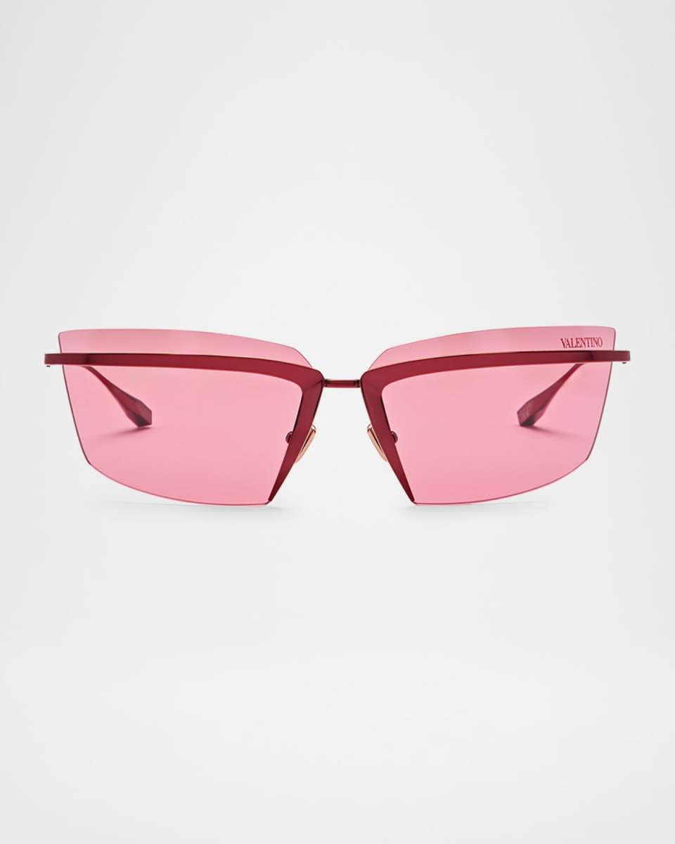 V-Lure Rimless Acetate & Titanium Cat-Eye Sunglasses